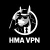 Logo HMA VPN trắng đen, dịch vụ VPN bảo mật, ẩn IP, đổi IP quốc tế, tốc độ cao